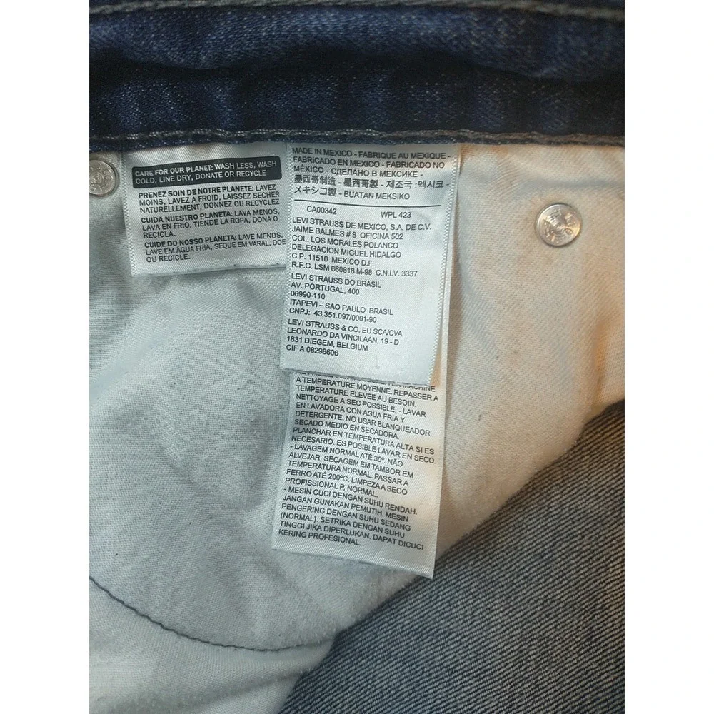 Levi Strauss & Co Mens Blue Straight Leg Denim Jeans 38x29 Medium Wash Mexico